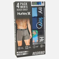 Hot Hurley Herre Fire Pakke Regrind Boxer Briefs Lyseblå Blå multi