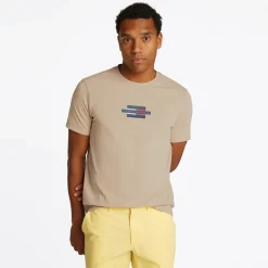 Tommy Hilfiger Herre Flag Box T-Shirt Sandalwood