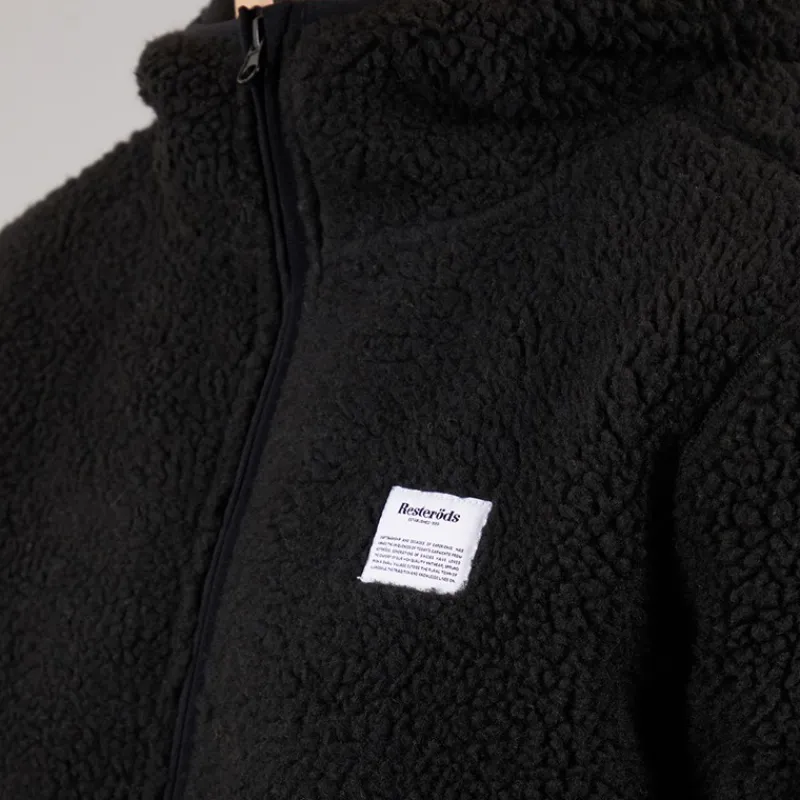New Resteröds Herre Fleece Hættejakke Sort