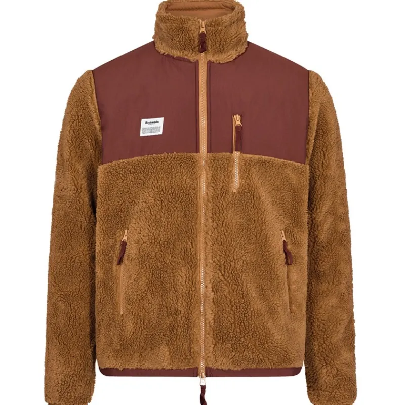 Clearance Resteröds Herre Fleece med Paneler og Lynlås Brun