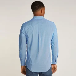 Hot Tommy Hilfiger Herre Flex Poplin Fake Lange Ærme Skjorte Night Sky Port