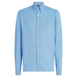 Hot Tommy Hilfiger Herre Flex Poplin Fake Lange Ærme Skjorte Night Sky Port
