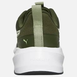 Clearance Puma Herre Flyer Lite 3 Neutral Løbesko Mørk Oliven / Hvid / Fizzy Lys Grøn