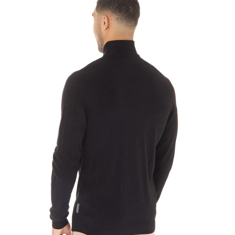 Sale French Connection Herre French Connection Cash 1/4 Zip Trøjer Sort