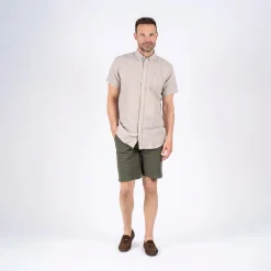 Outlet Pre end Herre Frey Kortærmet Skjorte Ultra Let Sand beige
