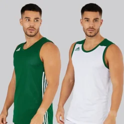Outlet adidas Herre 3G Speed Vendbar Basketball Trøje Dark Green/​Hvid Grøn