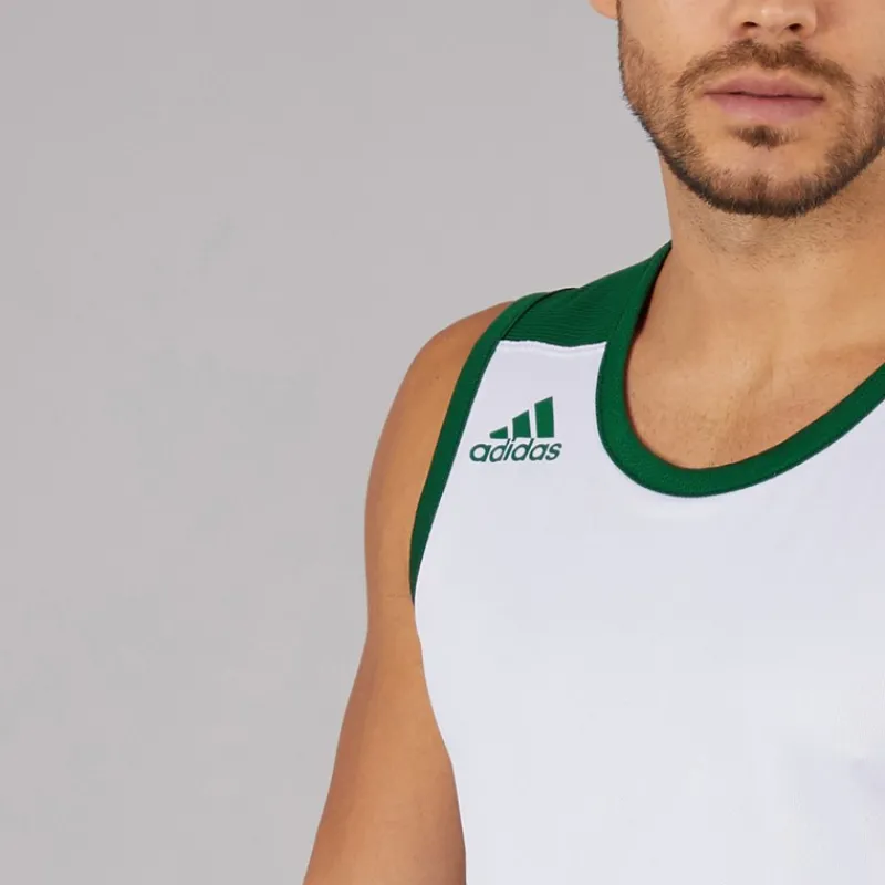 Outlet adidas Herre 3G Speed Vendbar Basketball Trøje Dark Green/Hvid Grøn