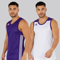 Hot adidas Herre 3G Speed Vendbar Basketball Trøje Collegiate Purple/Hvid lilla