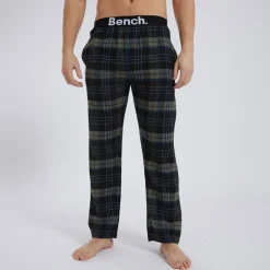 Outlet Bench Herre Gesho Flannel Check Lounge Bukser Sort/Kaki/Blå/Hvid Check