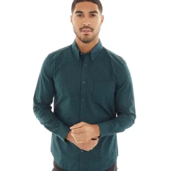 Sale Ben Sherman Herre Gingham Langærmet shirts Grøn Mørkegrøn