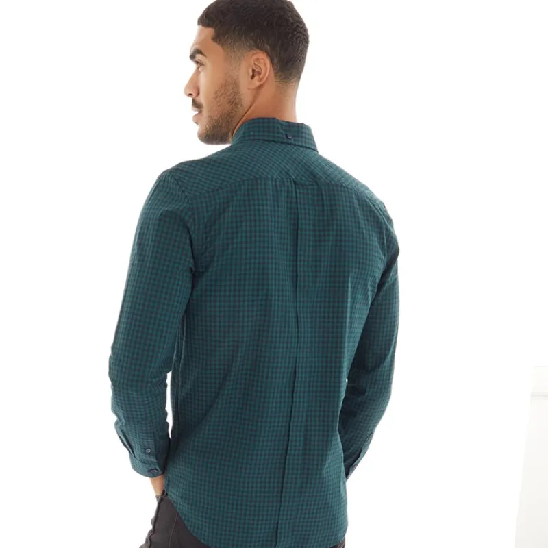 Sale Ben Sherman Herre Gingham Langærmet shirts Grøn Mørkegrøn