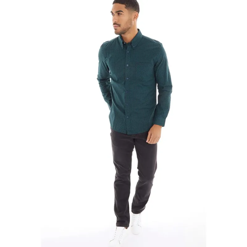 Sale Ben Sherman Herre Gingham Langærmet shirts Grøn Mørkegrøn