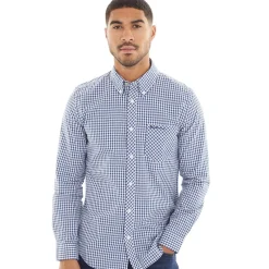 Ben Sherman Herre Gingham Langærmet shirts Blå Ternet Blåternet