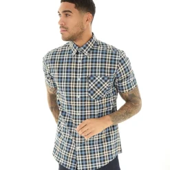Clearance Ben Sherman Herre Gingham Overcheck Skjorter med korte ærmer kontrolleret