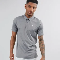 Sale Puma Herre Golf Icon Heather 2.0 Left Chest Kortærmet poloer Grå Grå