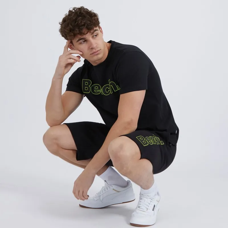 New Bench Herre Gowsen T-shirt og Shorts Sæt Sort