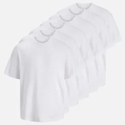New JACK & JONES Herre Gust Oversized 6-pak T-shirts Hvid