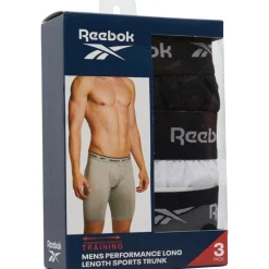 Online Reebok Herre Hogan Performance 3-pak Lange Trunks Sort/​Hvid/​Grå Melange Flerfarvet