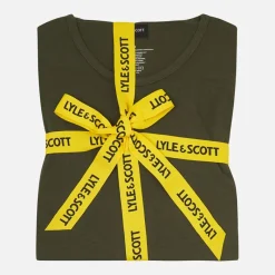 Online Lyle And Scott Vintage Herre Hugo Langærmet Bluse Og Shorts Lounge Sæt Climbing Ivy/​Sort