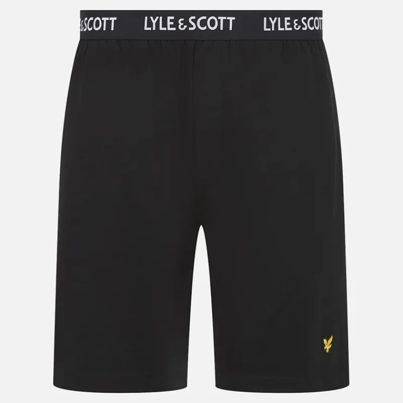 Online Lyle And Scott Vintage Herre Hugo Langærmet Bluse Og Shorts Lounge Sæt Climbing Ivy/Sort