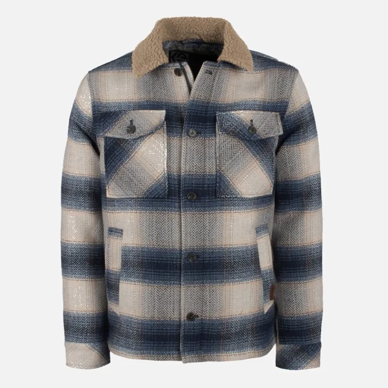 New Indicode Herre Inharrod Vatteret Overjakke Mørk Denim Dk Denim