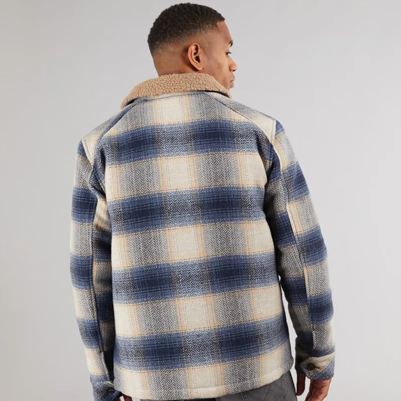 New Indicode Herre Inharrod Vatteret Overjakke Mørk Denim Dk Denim