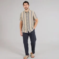 Sale Indicode Herre Inrafko Kortærmet Skjorte Beige