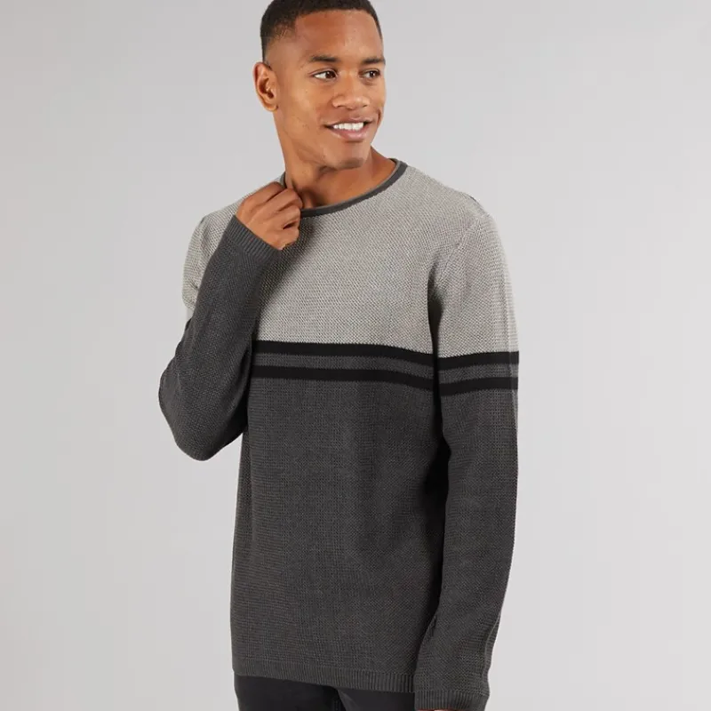 Clearance Indicode Herre Jaluf Jumper Charcoal Mix Grå