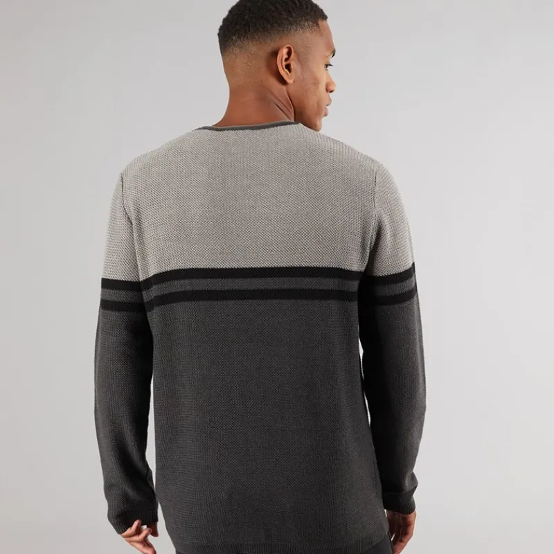 Clearance Indicode Herre Jaluf Jumper Charcoal Mix Grå