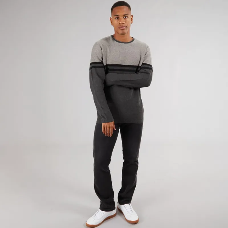 Clearance Indicode Herre Jaluf Jumper Charcoal Mix Grå