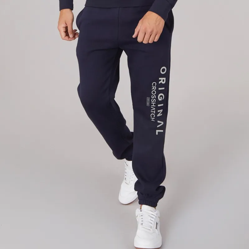 Clearance Crosshatch Herre Jamals Joggers Navy Marineblå