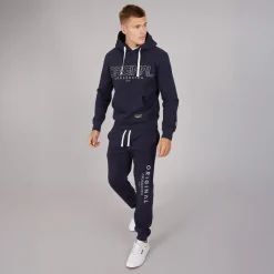 Clearance Crosshatch Herre Jamals Joggers Navy Marineblå