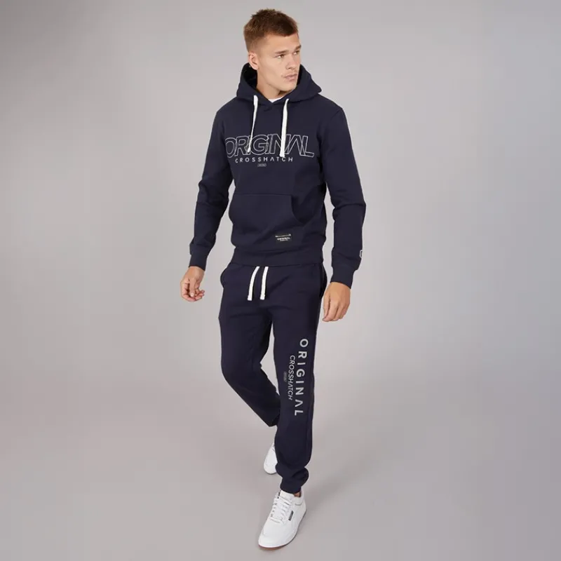 Clearance Crosshatch Herre Jamals Joggers Navy Marineblå
