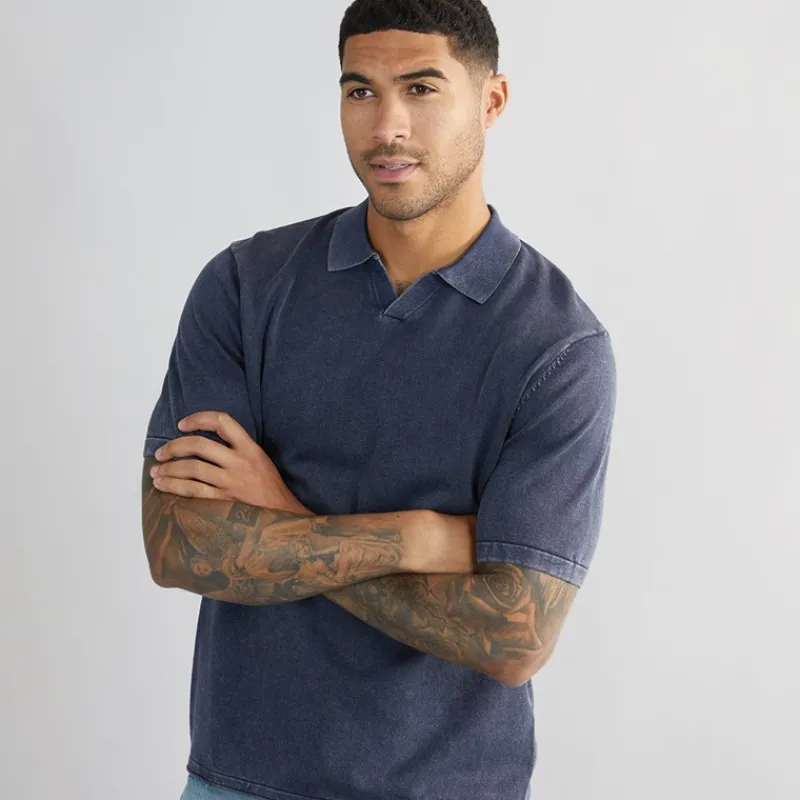 PRODUKT Herre James Strik Polo Skjorte Navy Blazer
