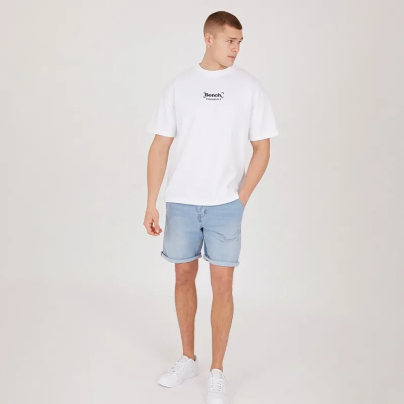 Bench Herre Javid Denim Shorts Lysvask Blå