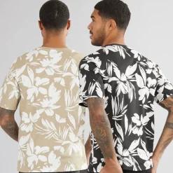 Online JACK & JONES Herre Jeff AOP To-pak Blomster T-shirts Sort/​Crockery