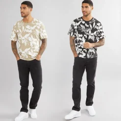 Online JACK & JONES Herre Jeff AOP To-pak Blomster T-shirts Sort/​Crockery