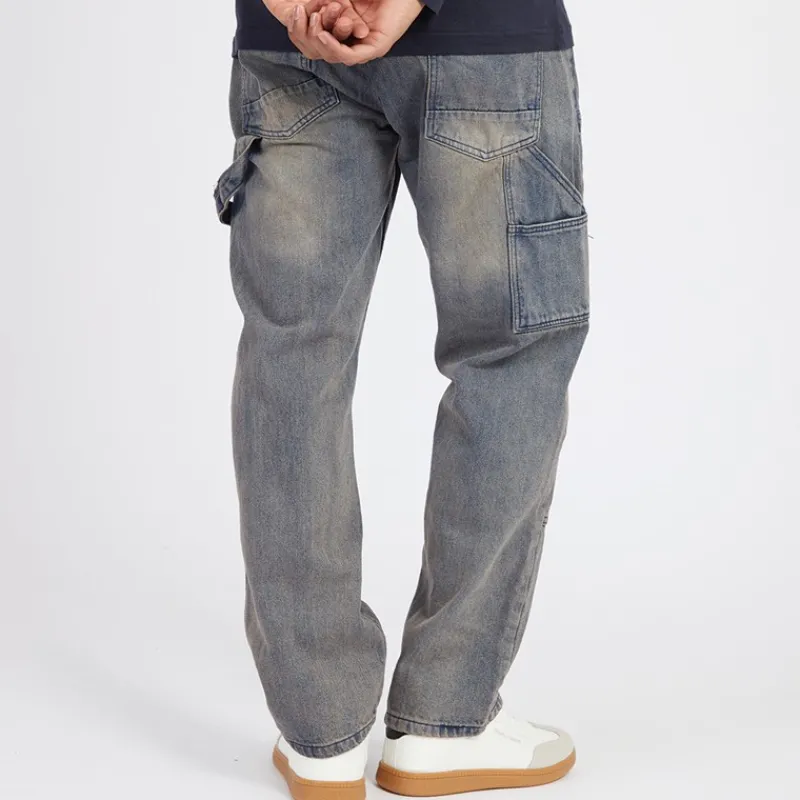Best Brave Soul Herre Joiner Carpenter Løstsiddende Jeans Mb Blå Vask Mellemblå
