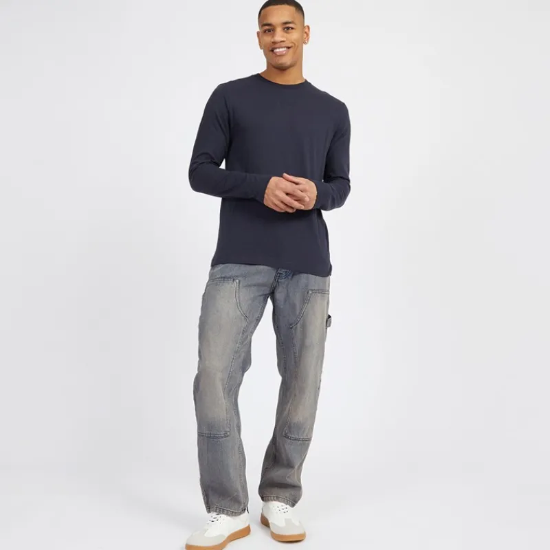 Best Brave Soul Herre Joiner Carpenter Løstsiddende Jeans Mb Blå Vask Mellemblå