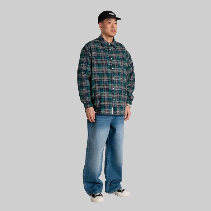 Outlet Woodbird Herre Jong Em Tjek Skjorte Green Check