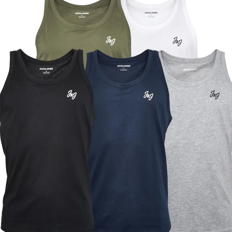 Discount JACK & JONES Herre Joseph Fem-Pak Veste Blå/Hvid/Grå/Kaki/Sort