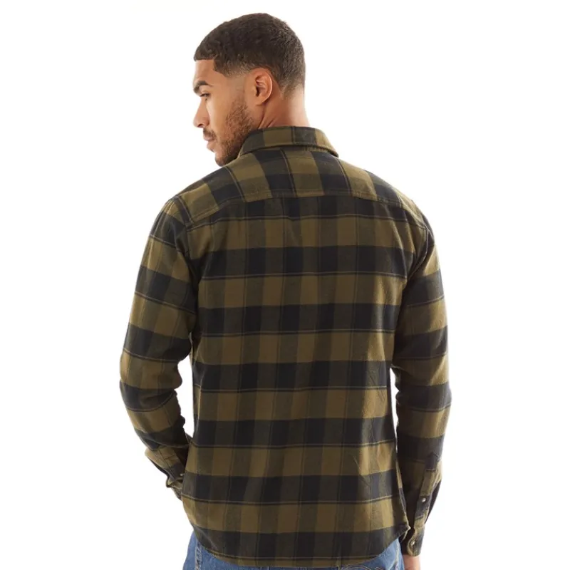 Hot JACK & JONES Herre Joshua Efterår Buffalo Langærmet Ternet Skjorte Skov Nat Grøn