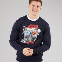 New Marcus Herre Jule Sweatshirt Dark Navy Marineblå