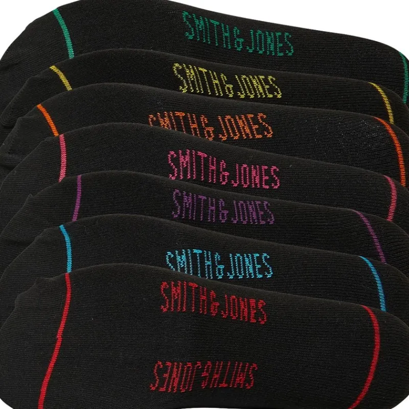 Hot Smith And Jones Herre Kaldin Seven Pack Trainer Liner Trænings sokker Sort