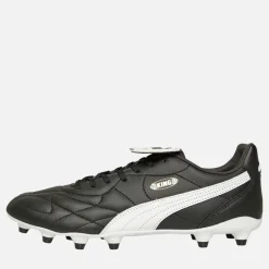 Hot Puma Herre King Top FG / AG Fast / Kunstgræs Fodboldstøvler Sort / Hvid