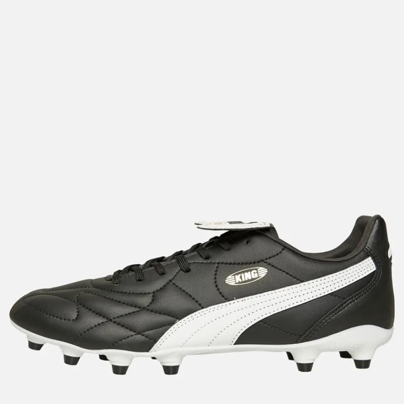 Hot Puma Herre King Top FG / AG Fast / Kunstgræs Fodboldstøvler Sort / Hvid