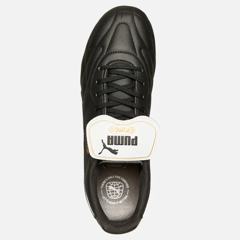 Hot Puma Herre King Top FG / AG Fast / Kunstgræs Fodboldstøvler Sort / Hvid