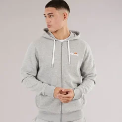 Online Ellesse Herre Klemerio Full Zip Hættetrøje Light Grey Marl Lysegrå Mergel