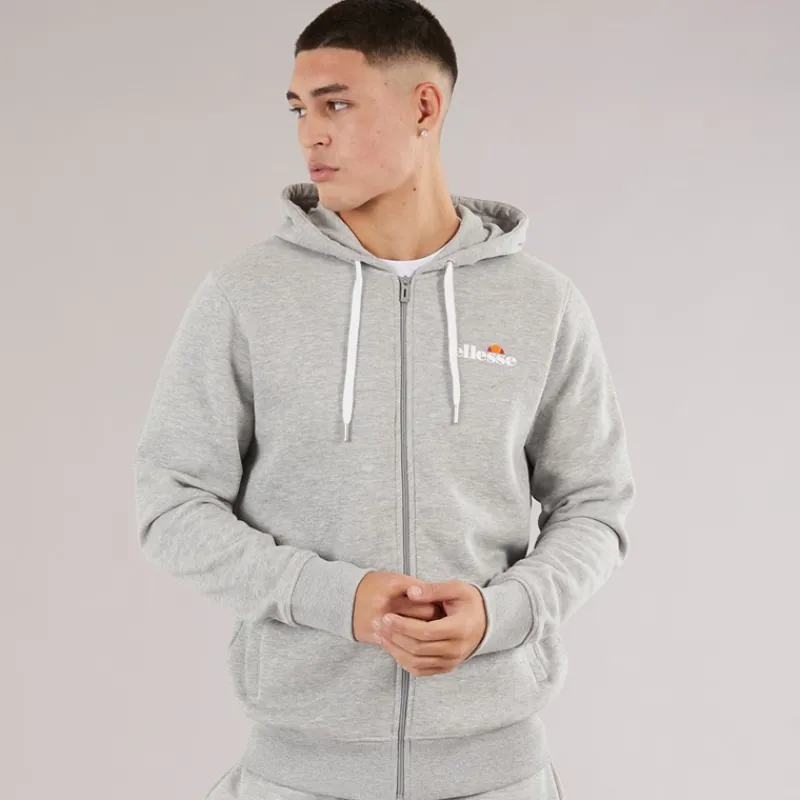 Online Ellesse Herre Klemerio Full Zip Hættetrøje Light Grey Marl Lysegrå Mergel