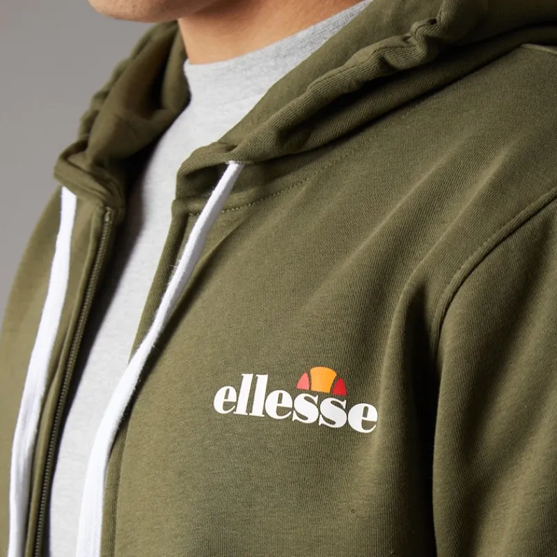 Online Ellesse Herre Klemerio Lynlås Hættetrøje Khaki